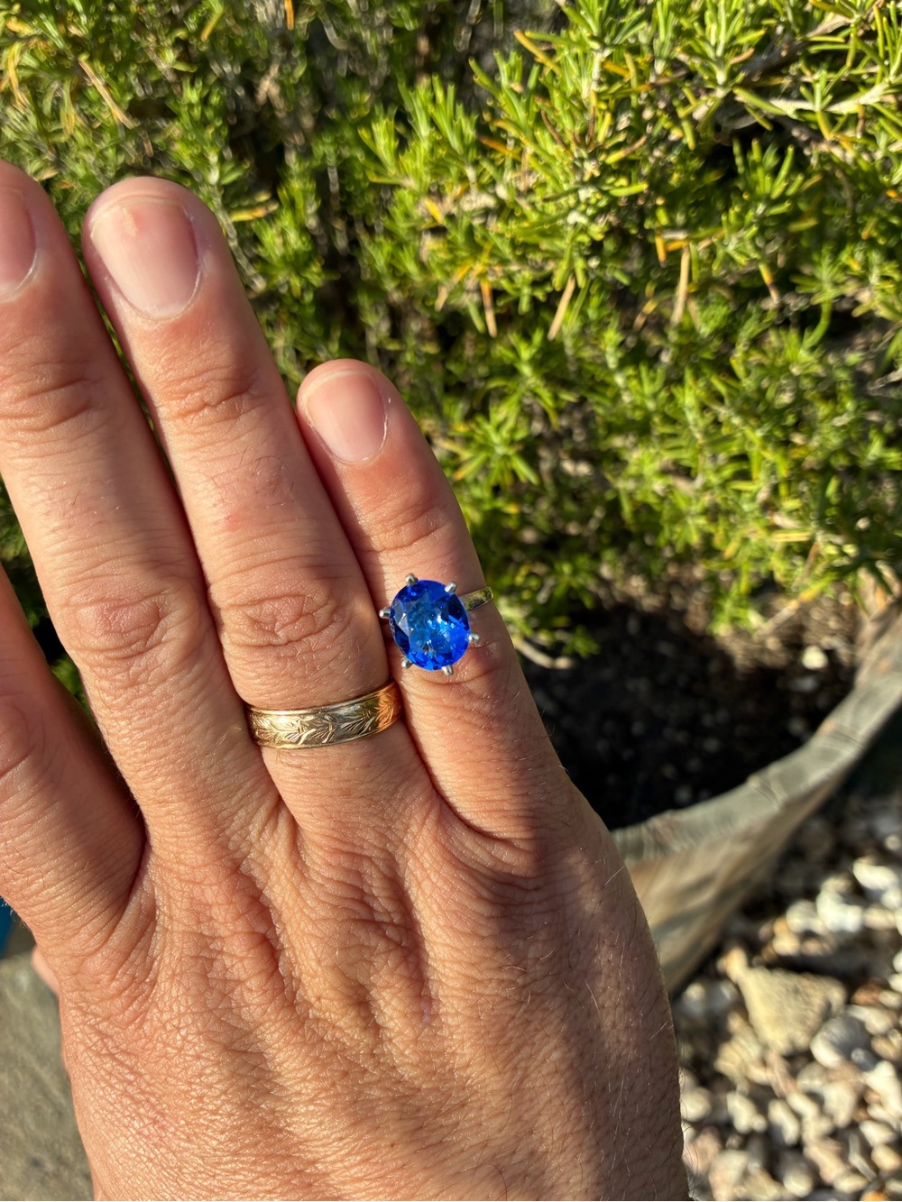 Sterling Silver Ring with Tanzanite Stone - Picture 11 of 14